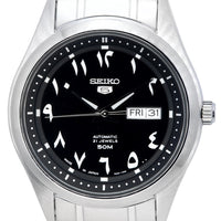 Seiko 5 Stainless Steel Black Arabic Dial Automatic Snkp21 Snkp21j1 Snkp21j Men's Watch