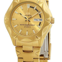 Seiko 5 Sports Gold Tone Stainless Steel Gold Dial 23 Jewels Automatic Snz450j1 100m Men's Watch