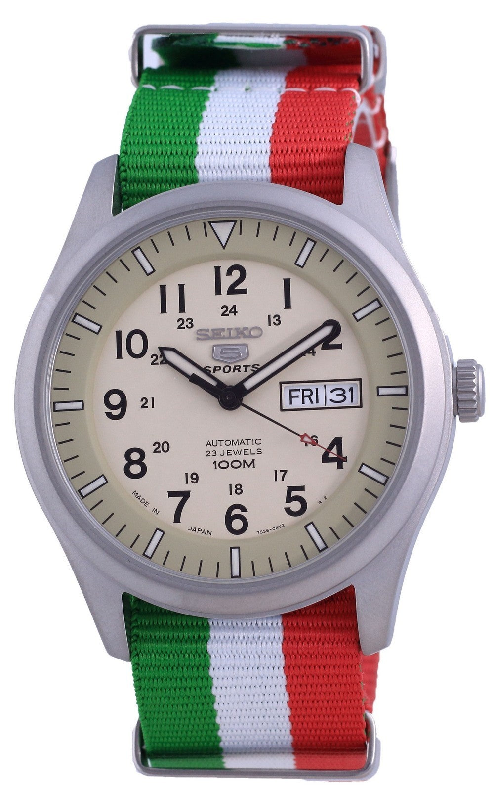 Seiko 5 Sports Military Automatic Japan Made Snzg07j1-var-nato23 100m Men's Watch