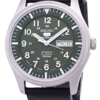 Seiko 5 Sports Snzg09j1-ls14 Japan Made Black Leather Strap Men's Watch