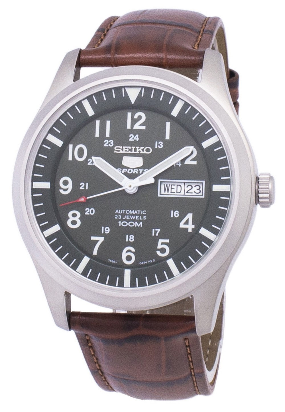 Seiko 5 Sports Automatic Ratio Brown Leather Snzg09k1-ls7 Men's Watch