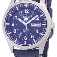 Seiko 5 Sports Snzg11j1-ls13 Japan Made Dark Blue Leather Strap Men's Watch