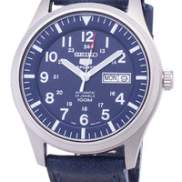 Seiko 5 Sports Snzg11k1-ls13 Automatic Dark Blue Leather Strap Men's Watch