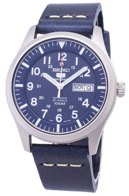 Seiko 5 Sports Snzg11k1-var-ls15 Automatic Dark Blue Leather Strap Men's Watch