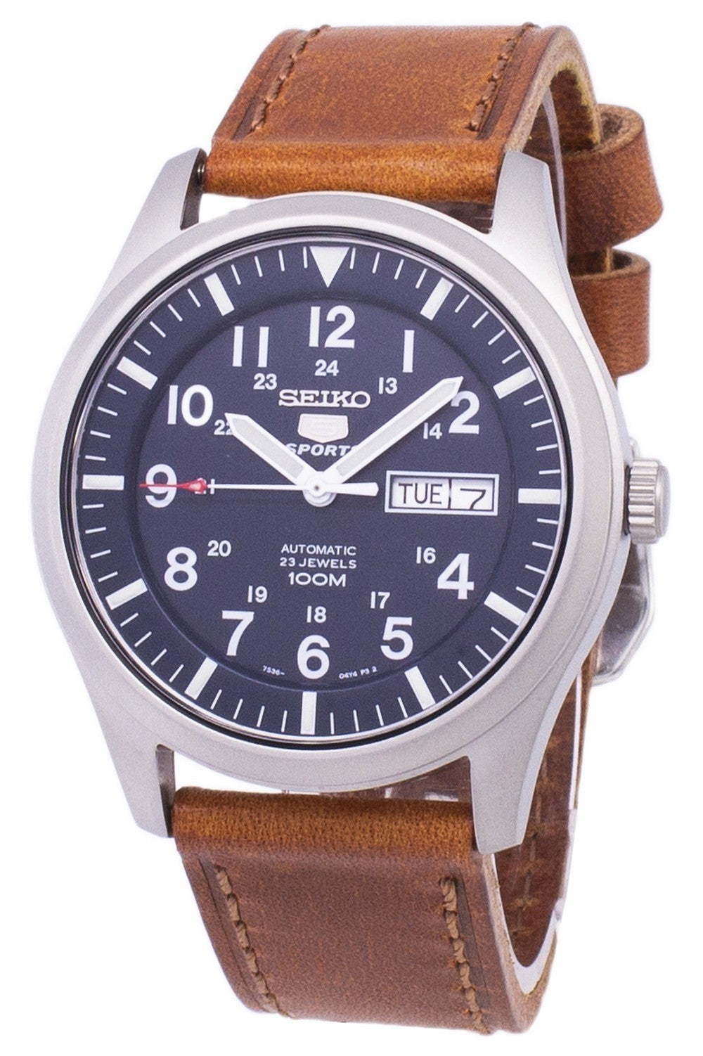 Seiko 5 Sports Automatic Ratio Brown Leather Snzg11k1-ls9 Men's Watch