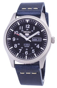 Seiko 5 Sports Snzg15k1-ls15 Automatic Dark Blue Leather Strap Men's Watch