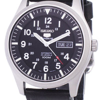 Seiko 5 Sports Automatic Ratio Black Leather Snzg15k1-ls8 Men's Watch