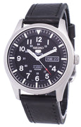 Seiko 5 Sports Automatic Ratio Black Leather Snzg15k1-ls8 Men's Watch