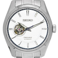 Seiko Presage Sharp Edged Open Heart White Dial Automatic Spb309 Spb309j1 Spb309j 100m Men's Watch