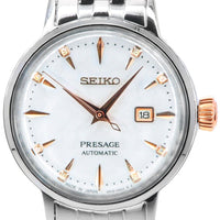 Seiko Presage Cocktail Time Clover Club Diamond Accents White Dial Automatic Sre009j1 Women's Watch