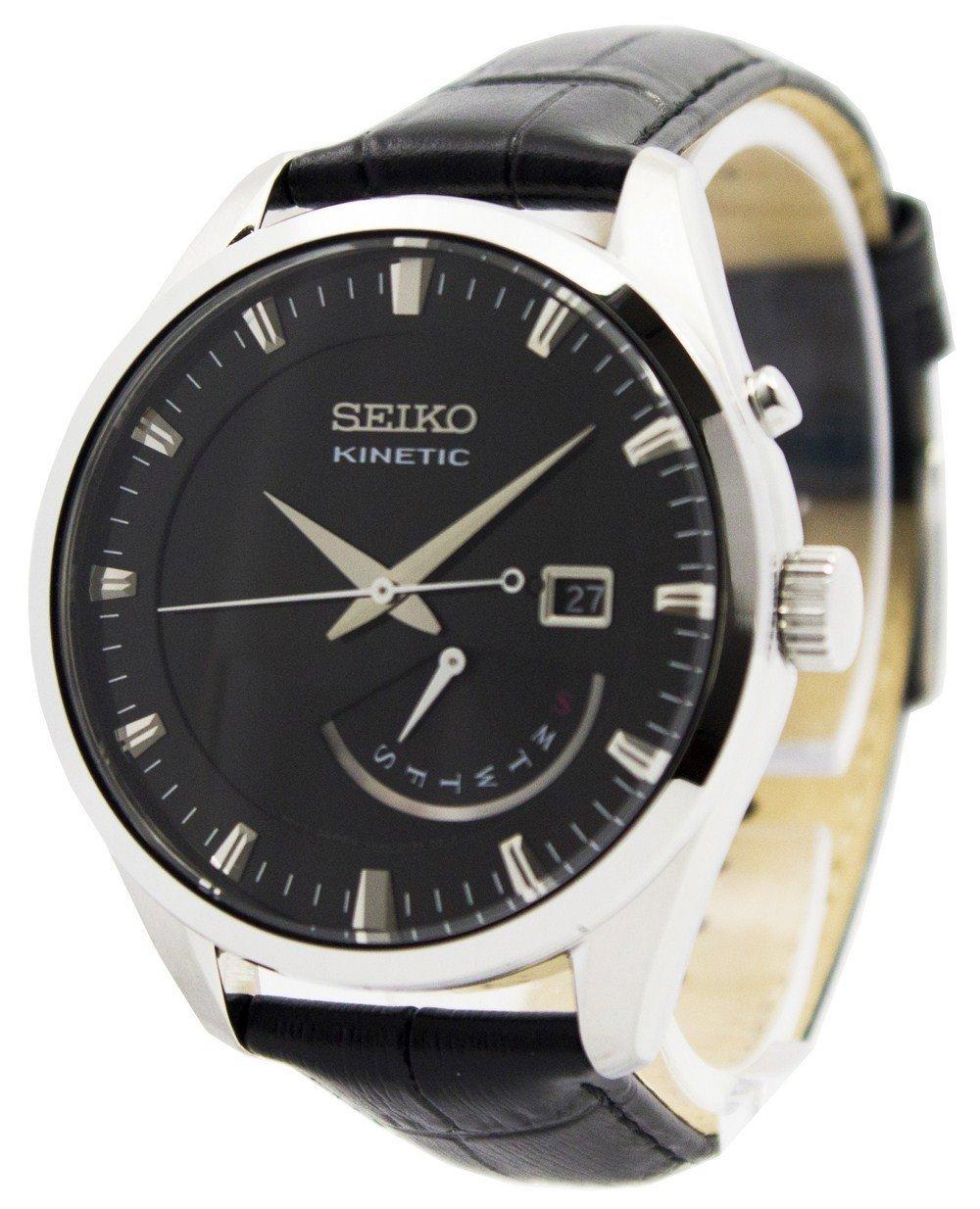 Seiko Kinetic Leather Strap Srn045p2 Men's Watch