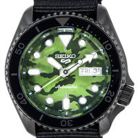 Seiko 5 Sports Skx Street Style Nylon Strap Camouflage Dial Automatic Srpj37k1 100m Men's Watch