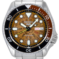 Seiko 5 Sports Skx Style Stainless Steel Transparent Orange Dial Automatic Srpj47k1 100m Men's Watch