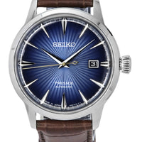 Seiko Presage Cocktail Time Calf Leather Strap Blue Dial Automatic Srpk15j1 Men's Watch