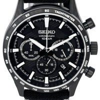 Seiko Urban Sports Chronograph Nylon Strap Black Dial Quartz Ssb417 Ssb417p1 Ssb417p 100m Men's Watch