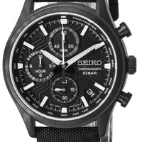 Seiko Conceptual Chronograph Nylon Strap Black Dial Quartz Ssb421p1 100m Men's Watch