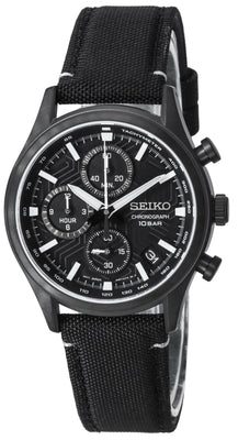 Seiko Conceptual Chronograph Nylon Strap Black Dial Quartz Ssb421p1 100m Men's Watch