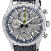 Seiko Conceptual Chronograph Nylon Strap Grey Dial Quartz Ssb423p1 100m Men's Watch