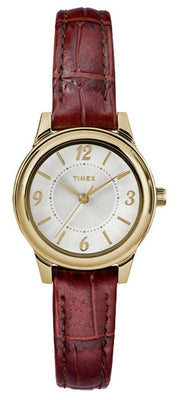 Timex Core Silver Dial Leather Strap Quartz Tw2r85800 Women's Watch