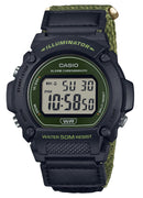 Casio Standard Green Digital Cloth Strap Quartz W-219hb-3av Men's Watch