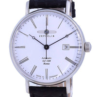 Zeppelin Lz120 Rome White Dial Leather Automatic 7154-4 71544 Men's Watch
