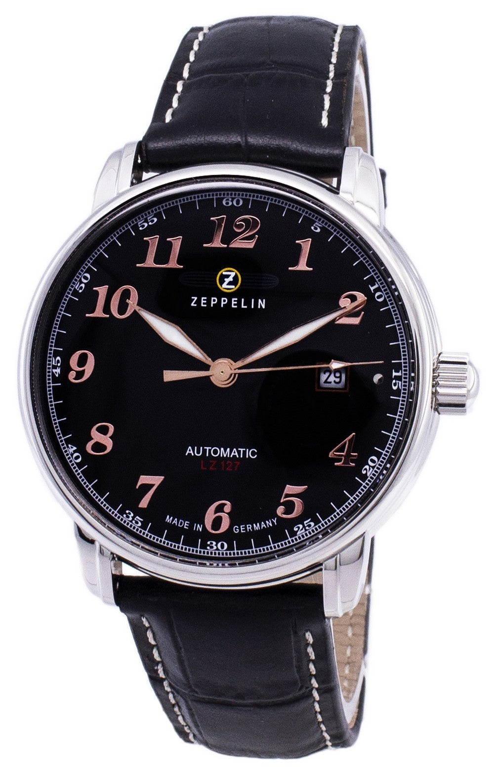Zeppelin Series Lz127 Graf Automatic Germany Made 7656-2 76562 Men's Watch