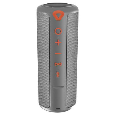 Rubber-Finish Bluetooth(R) Speaker with Cloth Trim (Gray)