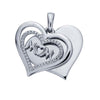 CZ Two-Piece "MOM" Heart Pendant with I LOVE YOU on back