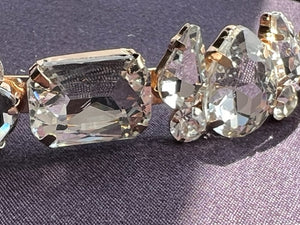 Baroque Single Row Clear Rhinestone Crystals Headband