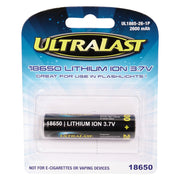 2,600 mAh 18650 Retail Blister-Carded Batteries (Single Pack)