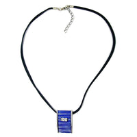 Necklace Blue And Silver Pendant 45cm