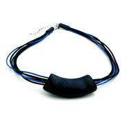 Necklace Tube Flat Curved Darkblue 50cm