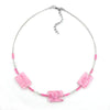 Necklace Rectangle Beads Pink Marbled 45cm