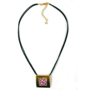 Necklace Square Green-purple 42cm