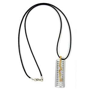 Necklace Grid & Snake Silver-gold 70cm