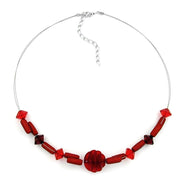 Necklace Various Shaped Red Beads