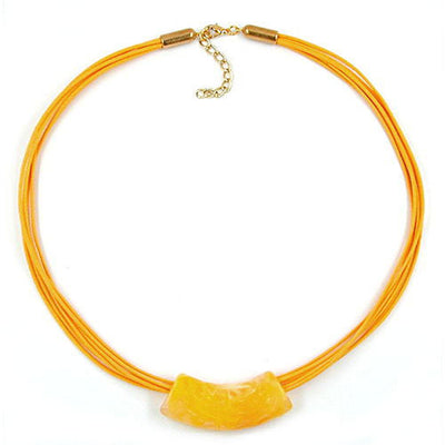 Necklace Tube,. Flat Curved Yellow 50cm