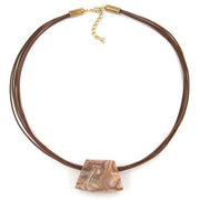 Necklace Trapezium Beige Marbled 45cm