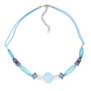 Necklace Blue Tones Various Beads