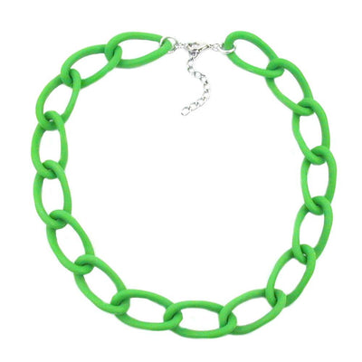 Collier Wide Curb Chain Green-matt