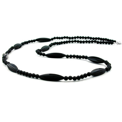 Necklace Black Beads 80cm