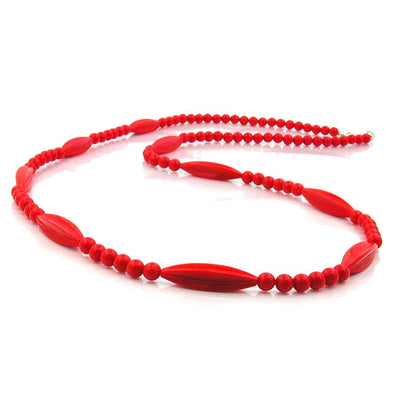 Necklace Red Beads 80cm