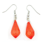 Hook Earrings Transparent Red Grinded
