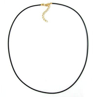 Necklace, 2mm, Rubber Band, Gold Plated Clasp, 40cm