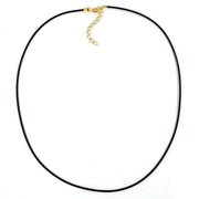 Necklace, 2mm, Rubber Band, Gold Plated Clasp, 40cm