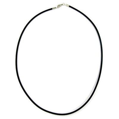 Necklace, 3mm, Rubber Band, Silver Clasp, 40cm