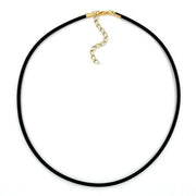 Necklace, 3mm, Rubber Band, Gold-plated Clasp, 40cm