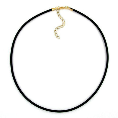 Necklace, 3mm, Rubber Band, Gold-plated Clasp, 40cm