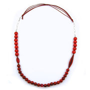 Necklace Beads Raspberry Red Silky Colours