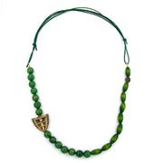 Necklace Dark Green- Green Marbled